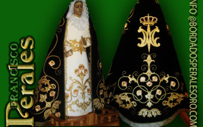 Manto bordado para la Hermandad de Nuestra Señora de la Soledad de Valdepeñas de la Sierra.
