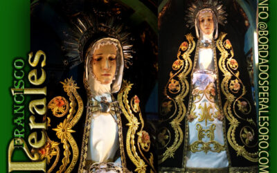 Manto bordado para Nuestra Señora la Virgen de la Soledad de Villar del Olmo en Madrid.