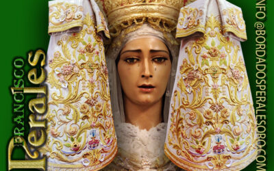Saya Bordada para María Santísima de la Encarnación de la Hermandad del Amor de Córdoba.