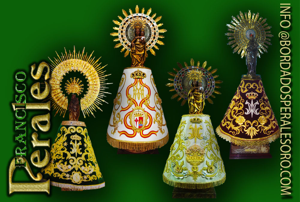 12 de octubre Virgen del Pilar, mantos bordados en oro Barcelona.