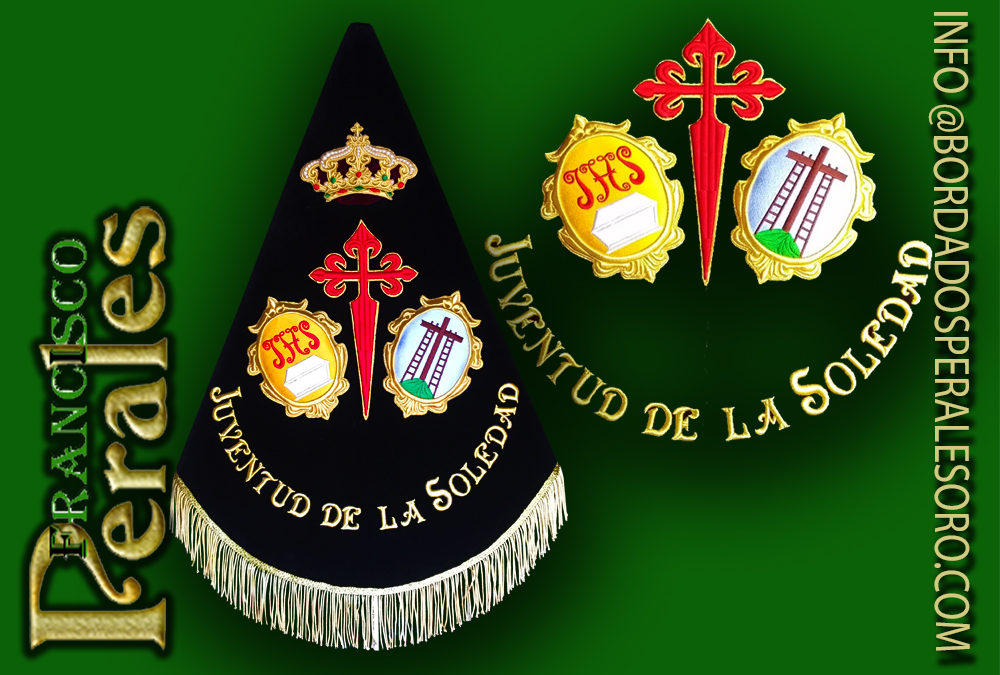 Llerena de Badajoz banderín para el grupo Joven de la Hermandad de Nuestra Señora de la soledad.