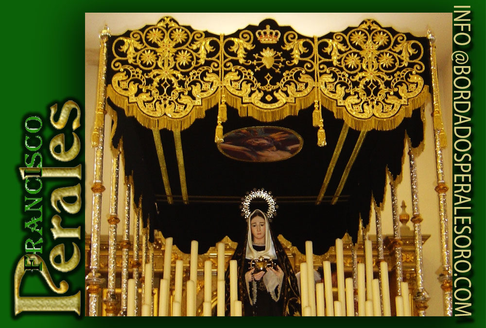 Palio bordado para la Hermandad Nuestra Señora de la Soledad de Casasimarro en Cuenca.