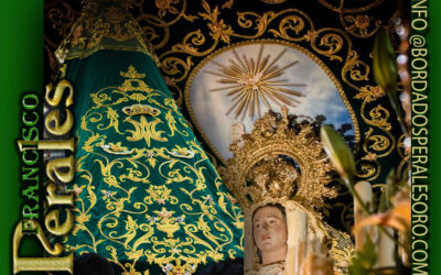 Manto bordado para Santísima Virgen de la Esperanza de la Cofradía del Santísimo Cristo del Perdón y de los Afligidos de Vélez-Rubio en Almería.