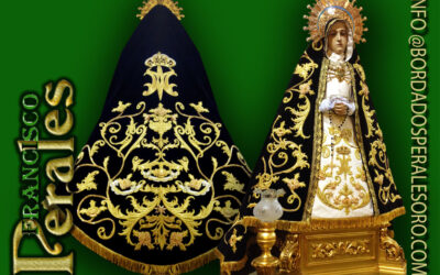Manto bordado para Nuestra Señora la Virgen de la Soledad de Villar del Olmo.