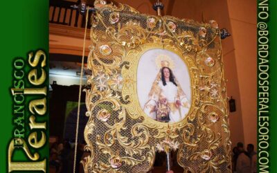 Simpecado realizado para Nuestra Señora del Castillo Patrona de Cabezamesada en Toledo.
